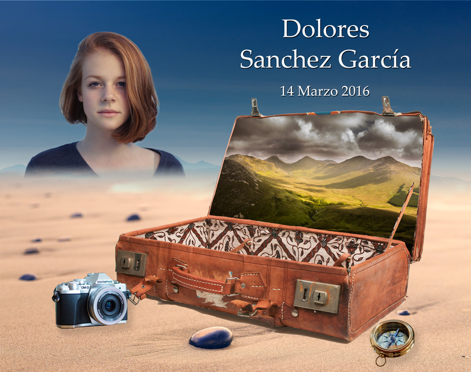 Montaje chica con maleta